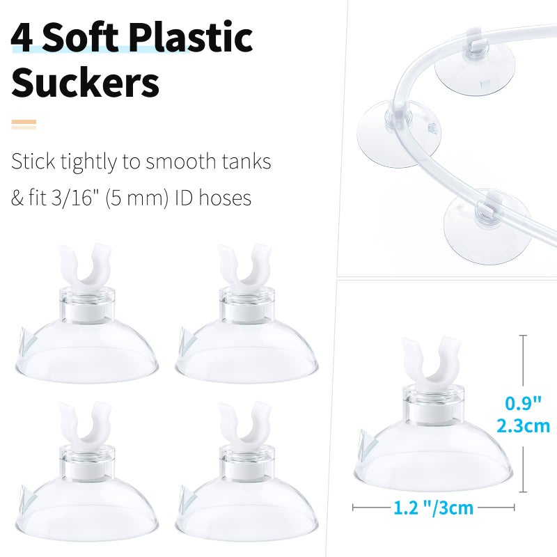 Pawfly 7 Feet Airline Tubing Standard Aquarium Air Pump Accessories with Air Stones, Check Valves, Suction Cups and Connectors - Image 3